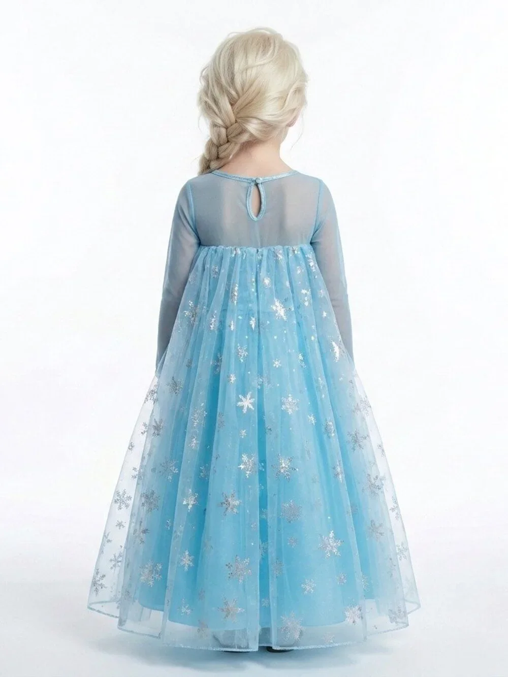 Ice Queen Inspired Blue Princess Dress Snowflake Tulle